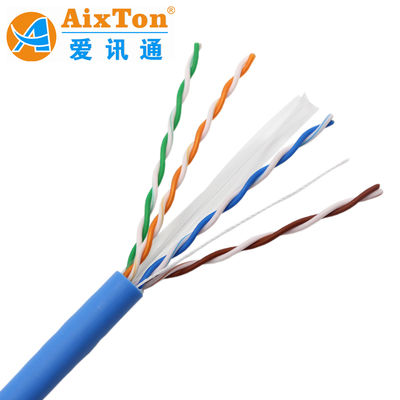 Bare Solid Copper Cca Cu 23awg 0.57mm Cat6 UTP 305m Indoor Outdoor Network Cable Large Stock Ethernet Cable OEM Package