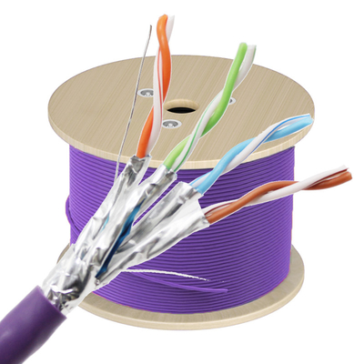 Cable de Ethernet industrial de doble blindaje de 2000 MHz FTP 23AWG Cable de red de cobre sólido Cat8
