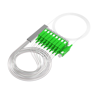 China Exterior 0.9mm PLC divisor 1x2 2 Way Fibra óptica divisor con conector SC APC