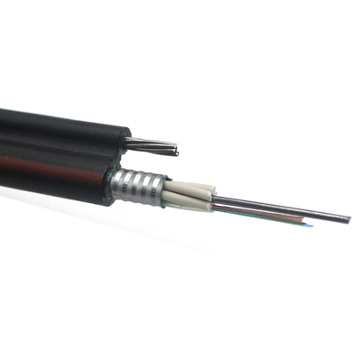 Cable de fibra óptica aéreo autoportante GYTC8S para exteriores, cable de comunicación de telecomunicaciones con alambre de acero