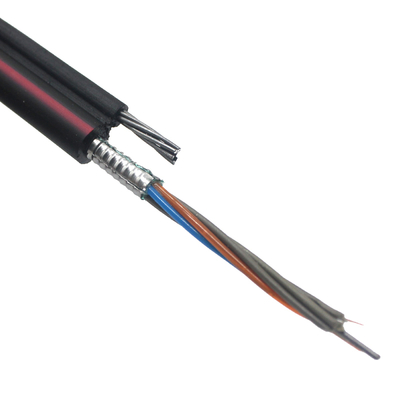 1-144 Figura aérea del núcleo 8 Cable blindado de fibra óptica 1KM 2KM 4KM Cable óptico autoportante FTTH para exteriores negro GYTC8S