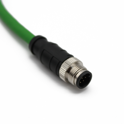 M12 4 Pin D Code to RJ45 Industrial Ethernet Cable High Flex Cat7 Shielded Field Wireable Cable